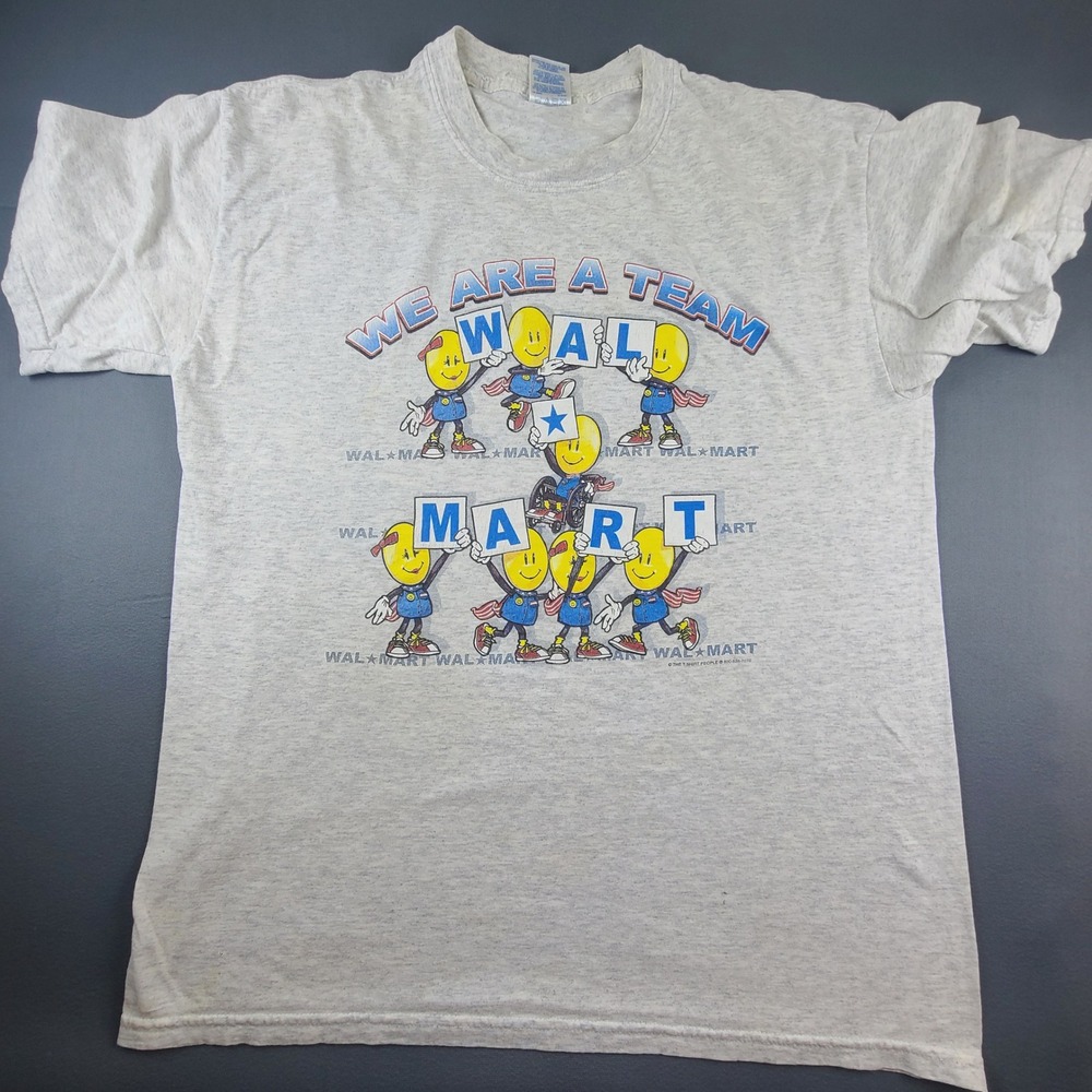 Walmart We Are A Team Gildan Activewear T-Shirt Mens Large Light Gray Cotton Tee